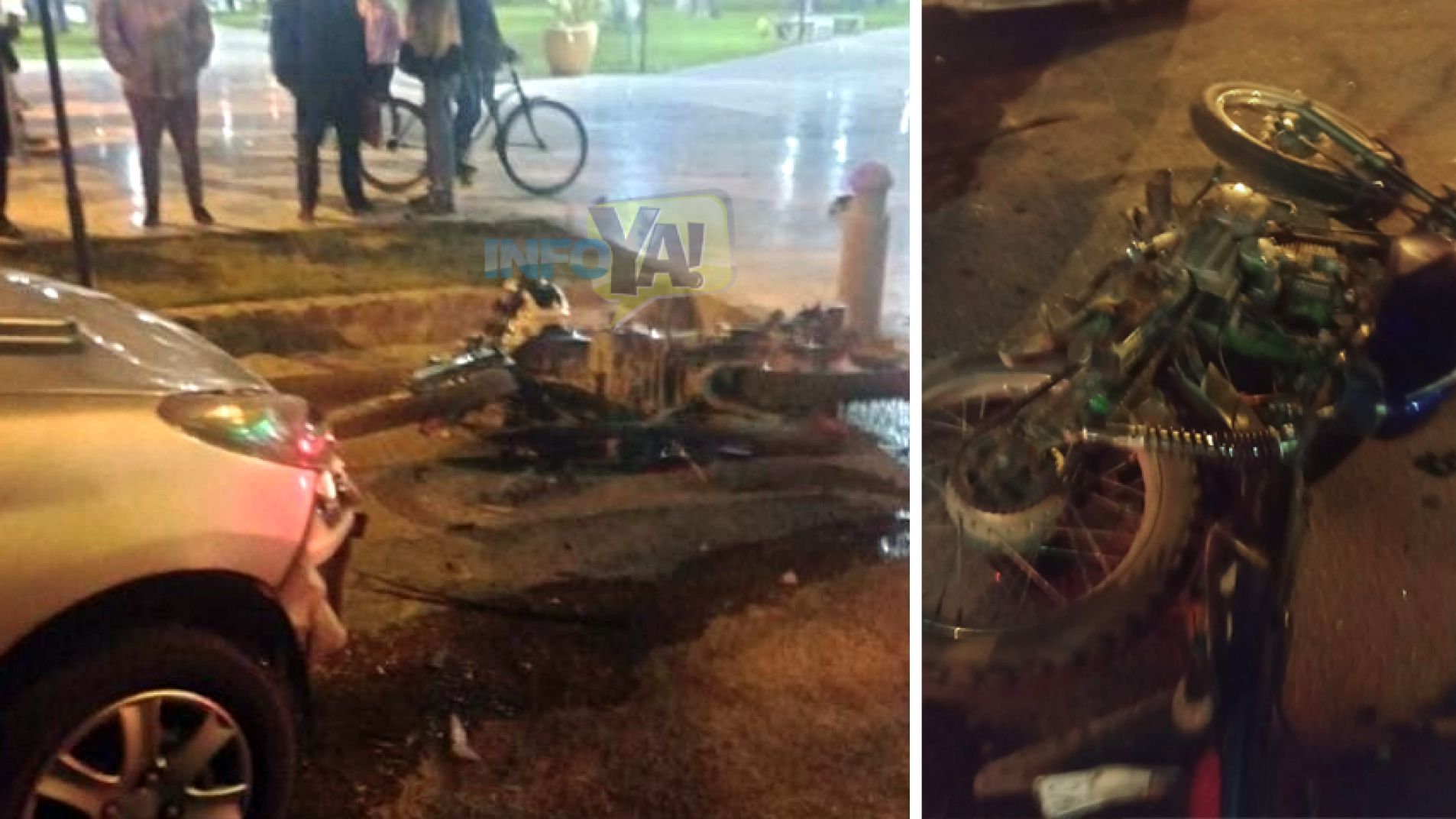 Un vehículo colisionó una moto en la que iban dos jóvenes